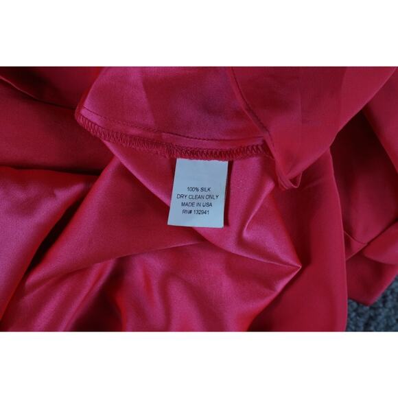 Amanda Uprichard Dress Small Red Orange Silk Sleeveless Ruffle Pull Over USA - Picture 4 of 7